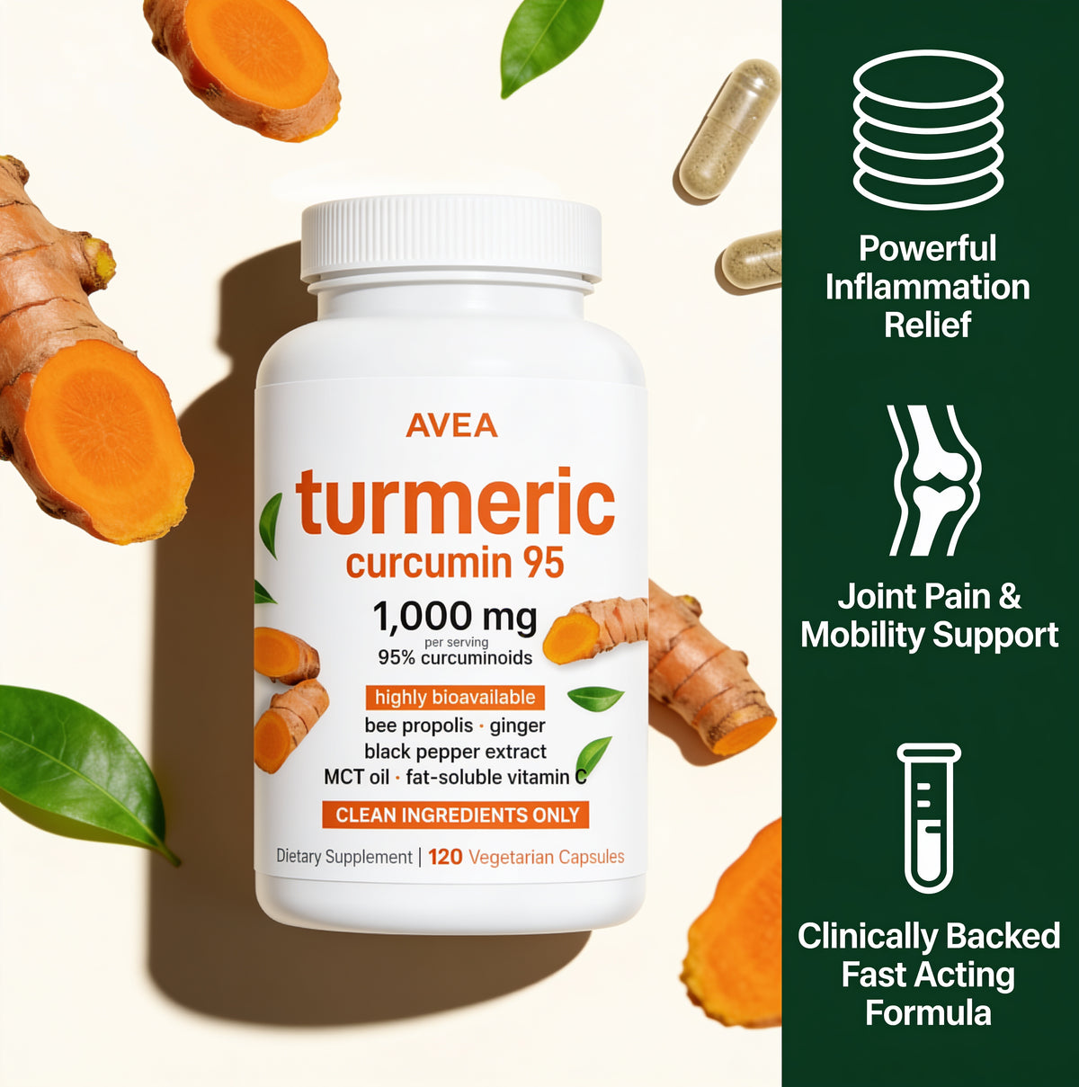 Move More Comfortably with Turmeric Curcumin (1,000mg) + 2 FREE GIFTS