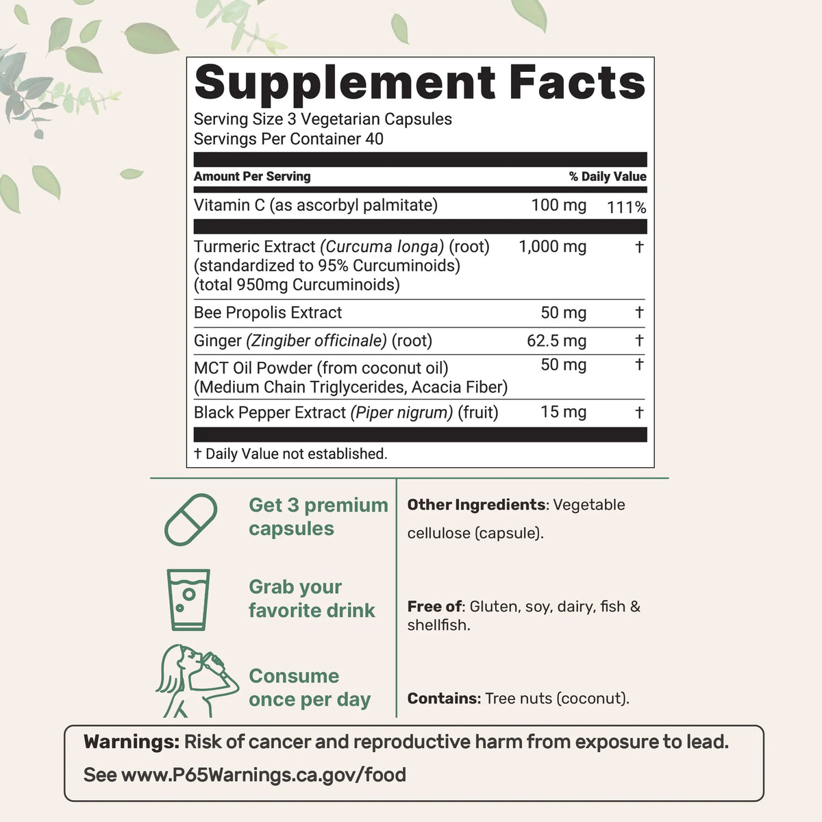 Move More Comfortably with Turmeric Curcumin (1,000mg) + 2 FREE GIFTS